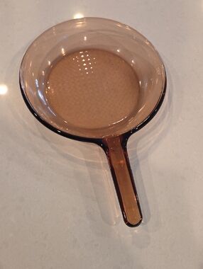 VINTAGE  Corningware Vision 9 Amber Glass Pan with Handle